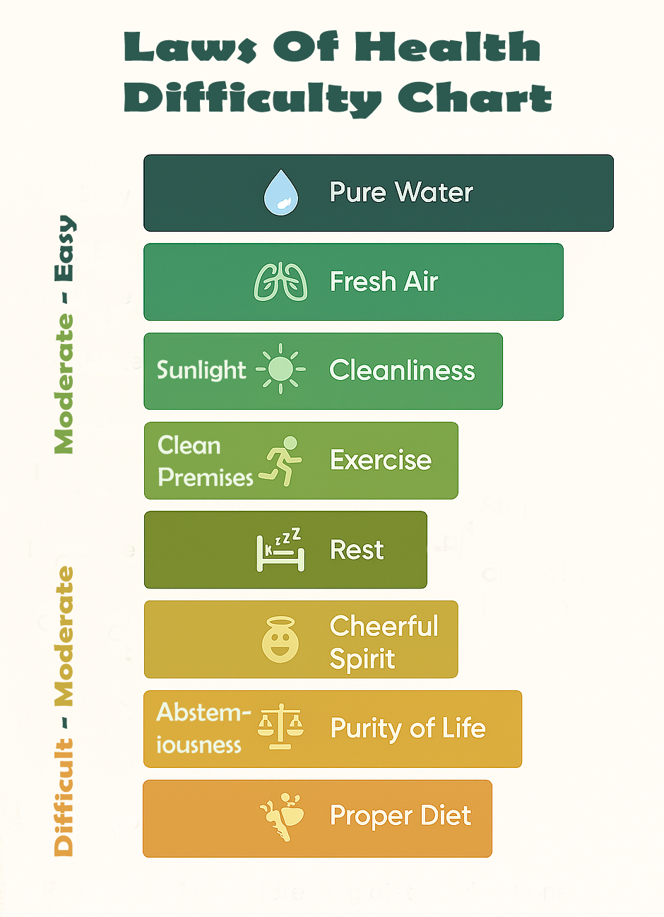 Eight Laws of health difficulty guide Eight Laws of health difficulty guide