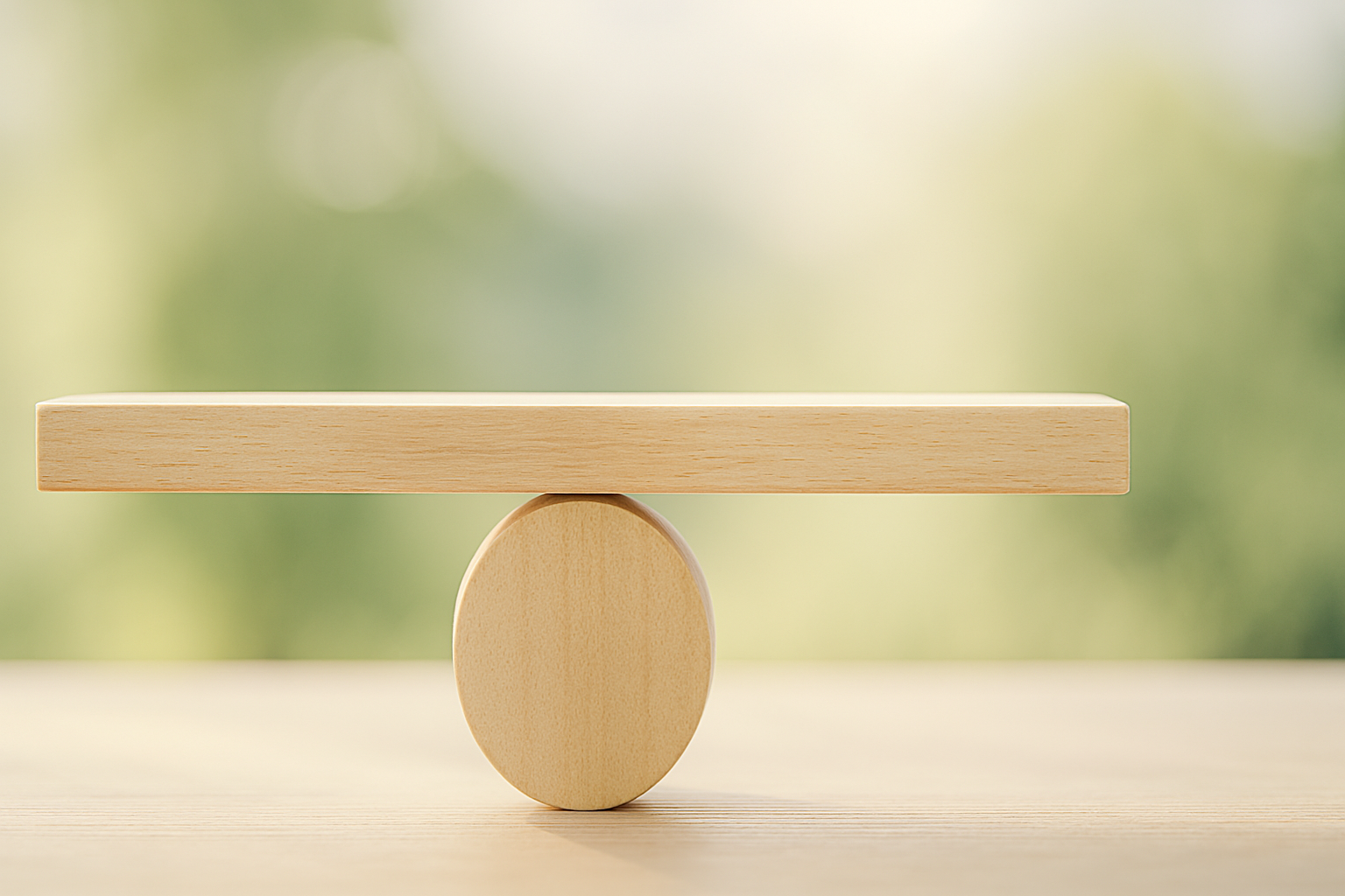 wooden seesaw to represent balance and temperance wooden seesaw to represent balance and temperance